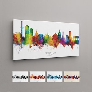 Brighton Skyline England, Box Canvas Art Print (15998)