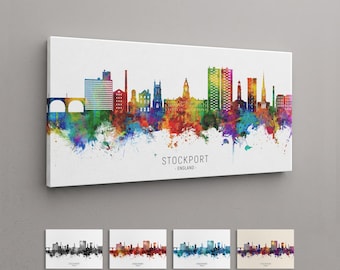 Stockport Skyline England, Box Canvas Art Print (23690)