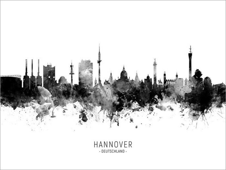 Hannover Skyline Hannover Deutschland Cityscape Art Print Etsy