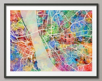 Liverpool Map, Liverpool England City Street Map, Art Print (1561)