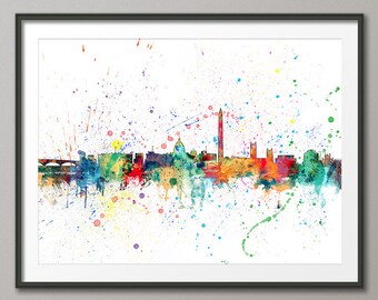 Washington DC Skyline, Washington DC Cityscape Art Print (1961)