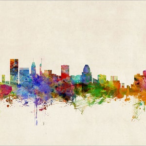 Baltimore Skyline, Baltimore Maryland Cityscape Art Print 151 image 3