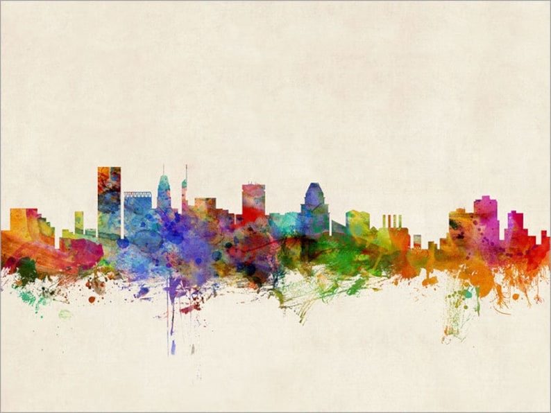 Baltimore Skyline, Baltimore Maryland Cityscape Art Print 151 image 3