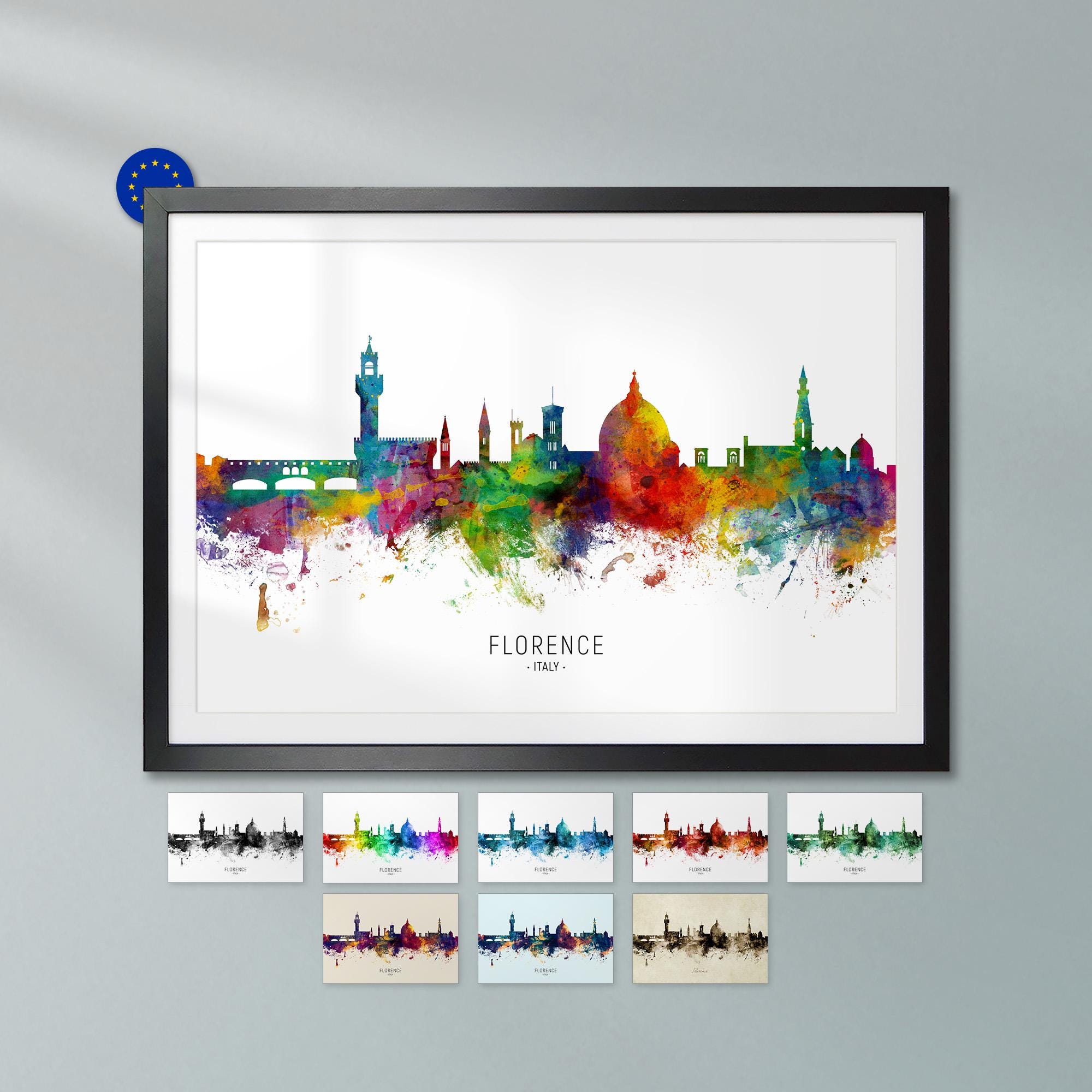 Florence Skyline Italy Cityscape Art Print Poster ZX (6589) - Etsy