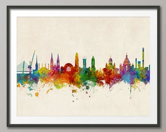 Helsinki Skyline, Helsinki Finland Cityscape Art Print Poster (4269)