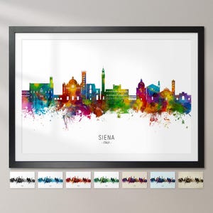 Siena Skyline Italy, Cityscape Painting Art Print Poster CX (27461)