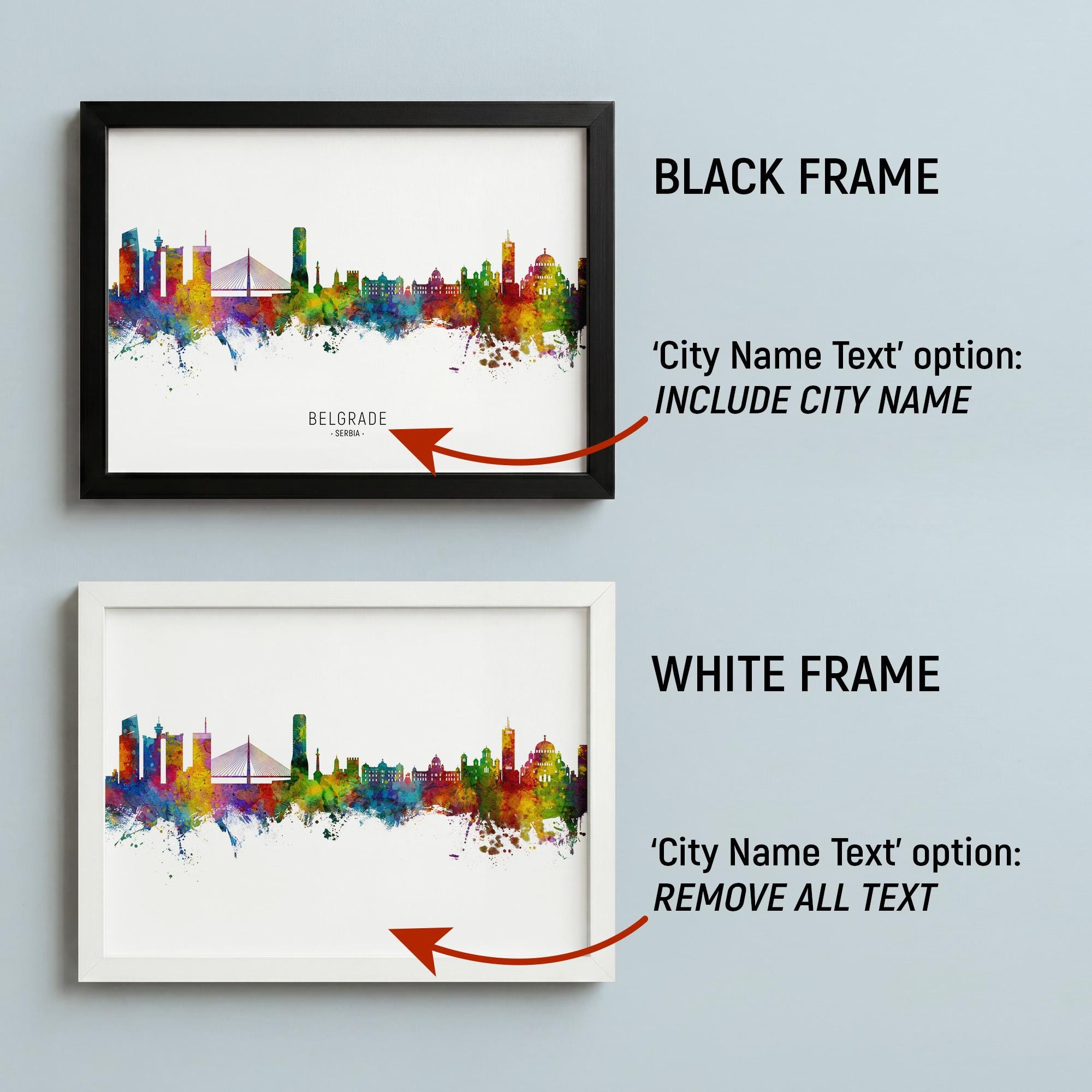 Belgrade Skyline Serbia, Poster Print Cityscape Art ZX (22712