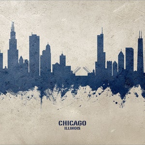 Chicago Skyline, Chicago Illinois Cityscape Art Print Poster 18388 image 2