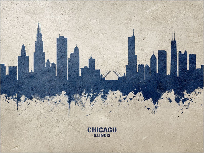 Chicago Skyline, Chicago Illinois Cityscape Art Print Poster 18388 image 2