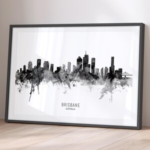Poster di stampa artistica di Brisbane Skyline Australia, Cityscape Painting BX (11575)
