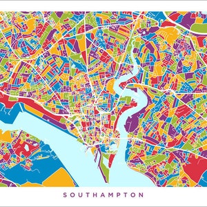 Southampton Map, Southampton Hampshire England City Street Map, Art ...