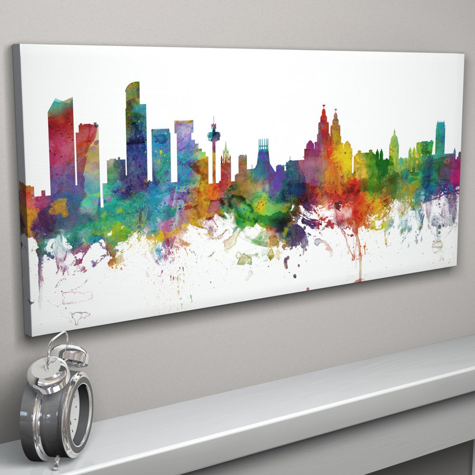 Liverpool Skyline Canvas Liverpool Cityscape Canvas Art Print Etsy UK