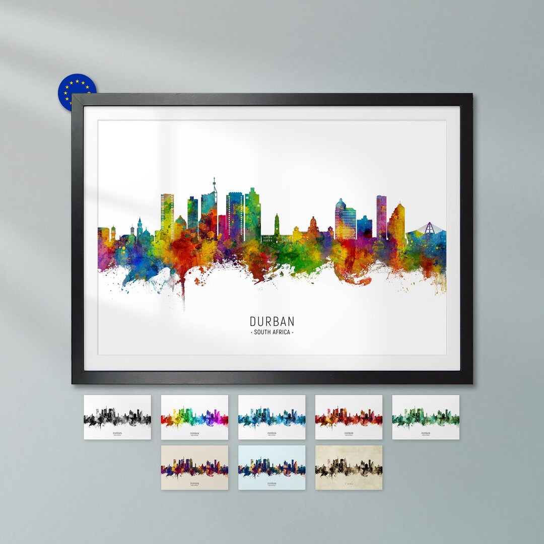 Durban Skyline South Africa, Poster Print Cityscape Art ZX (22666