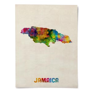 Jamaika Karte, Aquarell Kunstdruck Poster, Landkarte - JM (1337) Bild 2