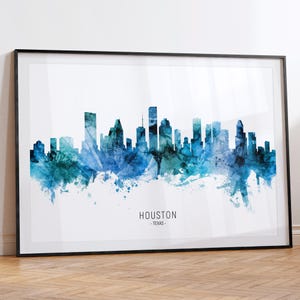 Houston Cityscape Texas, Skyline Wall Art Poster Print RX (20573)