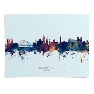 a watercolor painting of a city skyline