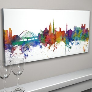 Newcastle Skyline Canvas, Newcastle Cityscape Canvas Art Print (2183)