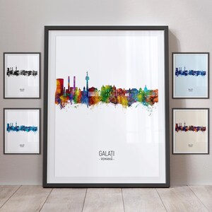 Galaţi Skyline, Galaţi Romania Cityscape Art Print Poster Portrait PX (28475)