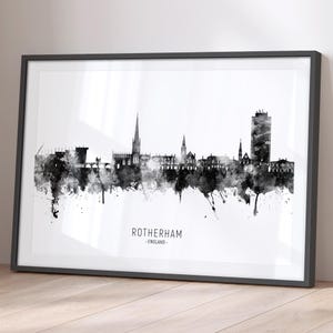 Rotherham Skyline England, Cityscape Painting Art Print Poster BX (33972)