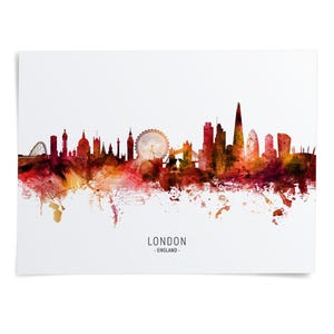 a watercolor painting of london england skyline