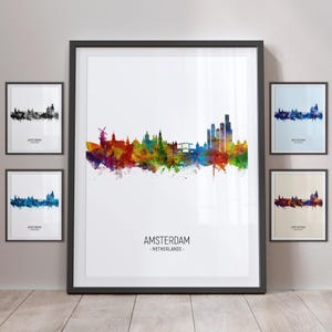 Amsterdam Skyline, Amsterdam Niederlande Stadtbild Kunstdruck Poster Portrait PX (5050)