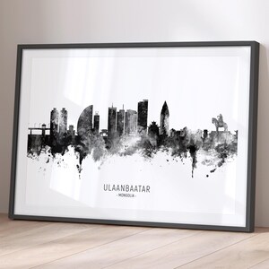 Ulaanbaatar Skyline Mongolia, Cityscape Painting Art Print Poster BX (22247)