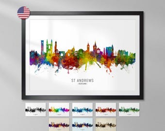 St Andrews Skyline Scotland, Art Print Poster YX (6604)