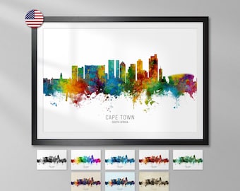 Cape Town Skyline South Africa, Art Print Poster YX (6492)