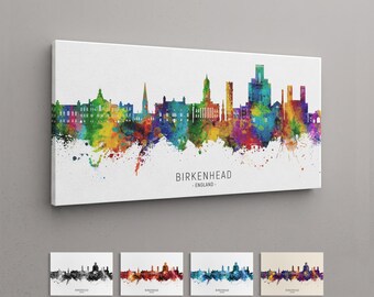 Birkenhead Skyline England, Box Canvas Art Print (28075)