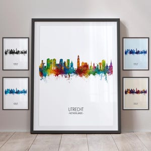 Skyline Utrecht, Utrecht Nederland stadsgezicht kunstafdruk poster portret PX (8627)