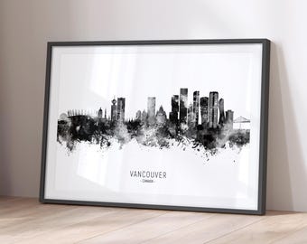 Vancouver Skyline Canada, Stampa artistica del paesaggio urbano Poster BX (35202)