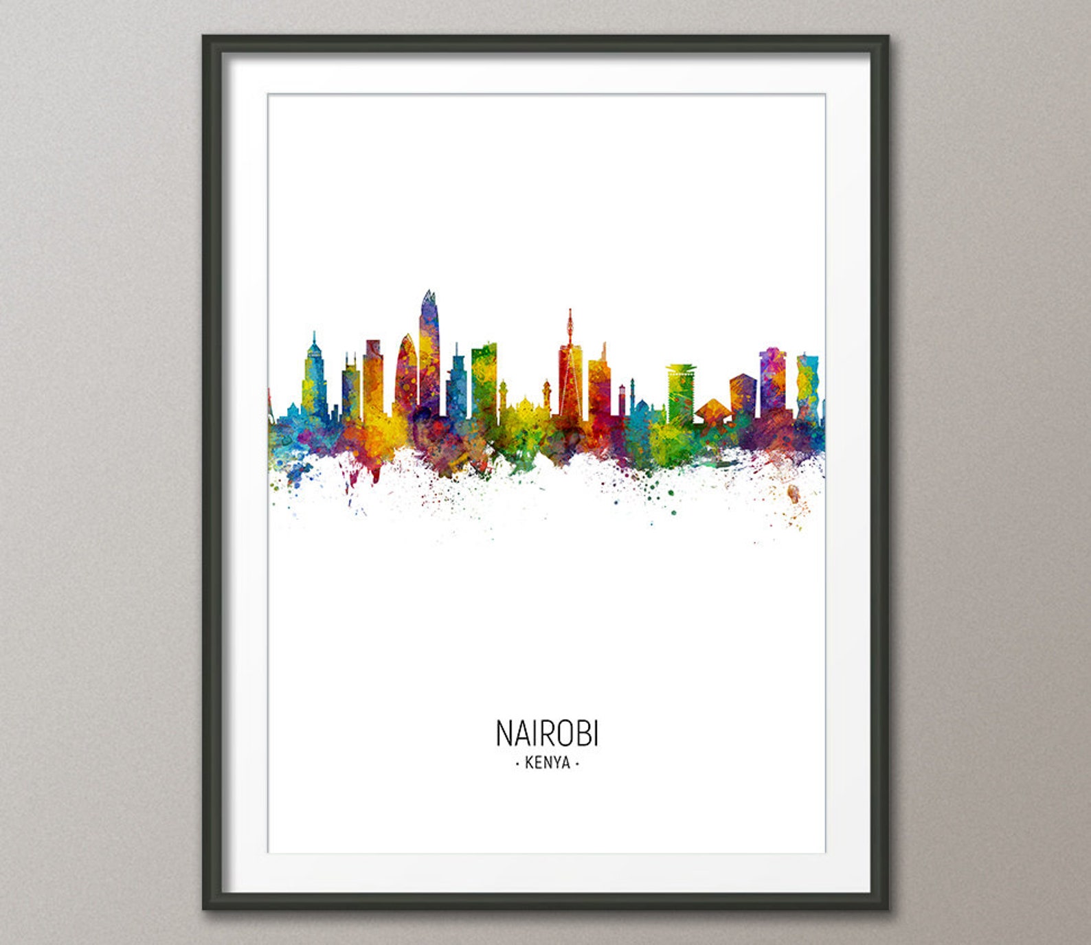 Nairobi Skyline Nairobi Kenya Cityscape Art Print Poster Etsy
