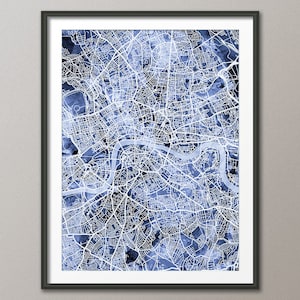 London Map, City Street Map of London England, art print (3035)