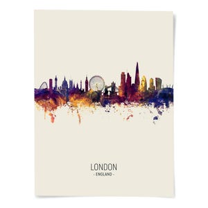 a picture of london england in watercolor on a white background