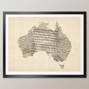 Alte Noten Landkarte Australien Map , Art Print QX (926)