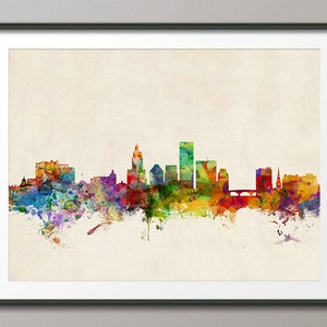 Horizon de Providence, impression d'art paysage urbain de Providence Rhode Island (213)