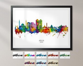Abuja Skyline Nigeria, Cityscape Art Print Poster KX (27274)