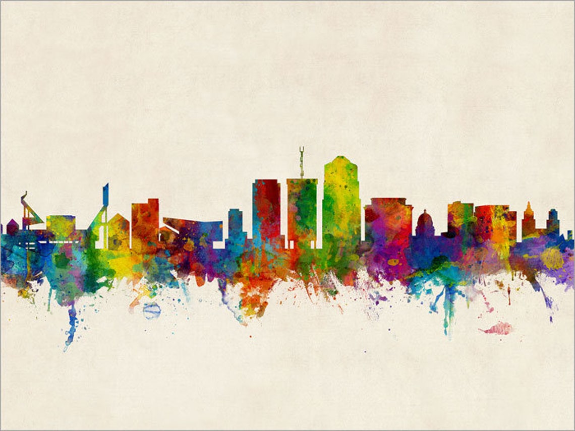 Tucson Skyline Tucson Arizona Cityscape Art Print 2840 Etsy UK