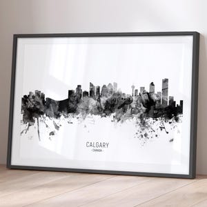Calgary Skyline Canada, Cityscape Painting Art Print Poster BX (11577)