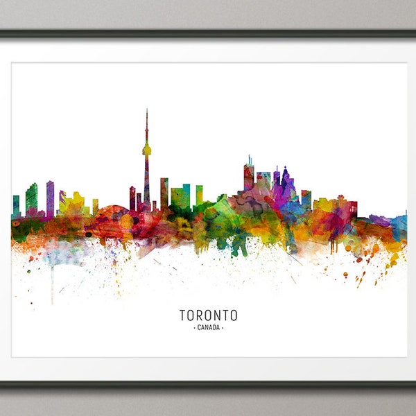Toronto Skyline Canada, Paysage urbain Peinture Art Print Poster CX (6597)