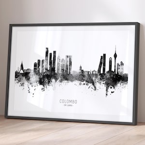 Colombo Skyline Sri Lanka, Cityscape Painting Art Print Poster BX (22480)
