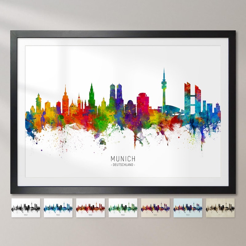 Poster skyline münchen - Etsy.de