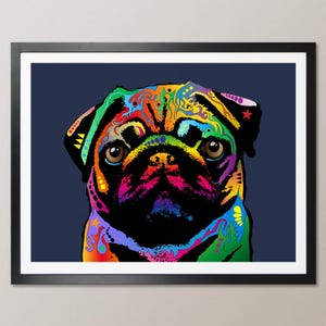 Pug Dog, Pop Art Print Poster (1739)