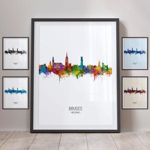 Skyline Brugge, Brugge België Stadsgezicht Art Print Poster Portret PX (15705)