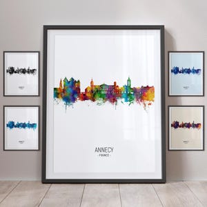 Annecy Skyline, Annecy France Cityscape Art Print Poster Portrait PX (30946)
