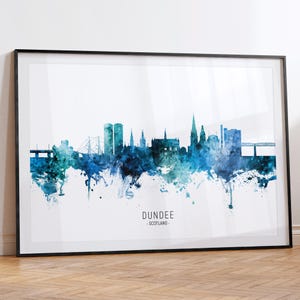 Dundee Cityscape Schottland, Skyline Wand-Kunst Poster Druck RX (20749)