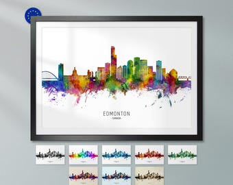 Edmonton Skyline Canada, Poster Print Cityscape Art ZX (26997)