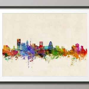 Baltimore Skyline, Baltimore Maryland Cityscape Art Print (151)
