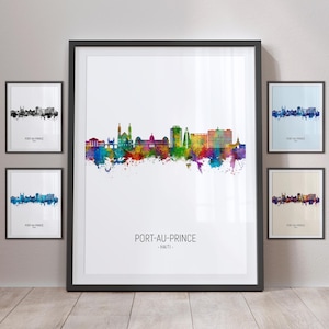 Port-au-Prince Skyline, Port-au-Prince Haiti Cityscape Art Print Poster Portrait PX (27065)