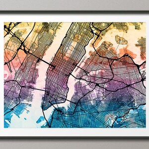 Manhattan, New York City Street Map USA, Art Print (2079)